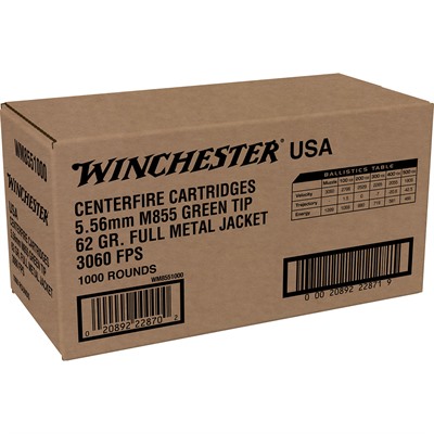 Bulk Winchester Usa White M855 Green Tip Ammo