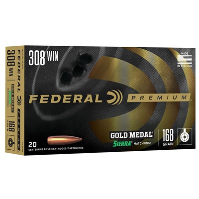 Federal Gold Medal Match Ammo 308 Winchester 168gr Hpbt 308 Winchester 168gr Matchking Hpbt 20/Box