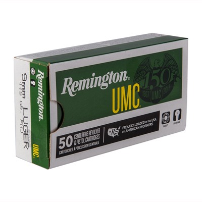 Remington Umc Ammo 9mm Luger 115gr Fmj 9mm Luger 115gr Full Metal Jacket 50/Box
