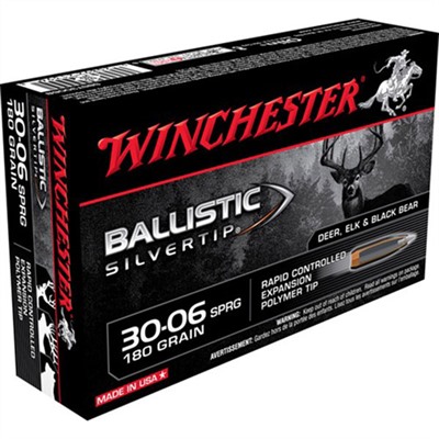 Winchester Supreme Ballistic Silvertip Ammo 30 06 Springfield 180gr Bst 30 06 Springfield 180gr Ballistic Silver Tip 20/box