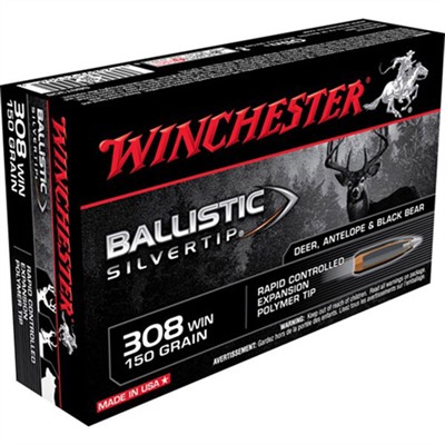 Winchester Supreme Ballistic Silvertip Ammo 308 Winchester 150gr Bst 308 Winchester 150gr Ballistic Silver Tip 20/Box