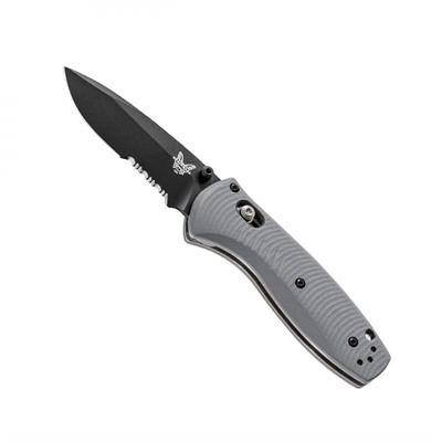 Benchmade Knife Co. 580 Barrage Drop Point Folding Knife G10 Barrage Black Serrated Drop Point