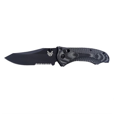 Benchmade Knife Co. 950 Rift Reverse Folding Knife 950 Rift Black Serrated Reverse Tanto