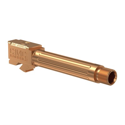 Cmc Triggers Match Precision Barrels For Glock - Fluted Barrel For G19 Threaded 1/2-28 Ticn Bronze