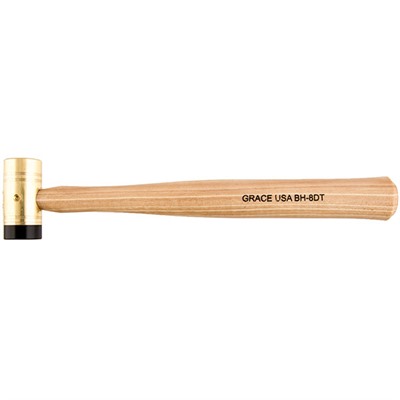 Grace Usa Delrin Tipped Brass Hammer - Delrin Tipped Solid Brass Hammer-8oz