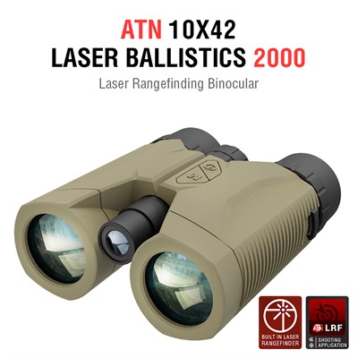 Atn Lrf 10x42mm Laser Ballistic Rangefinding Binocular