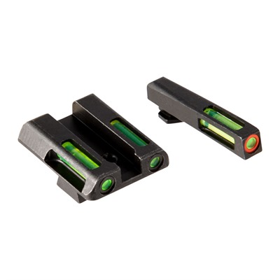 Hiviz Litewave H3 Tritium Orange Ring Front Sight Set W/Green Litepipes - Glock 9mm/.40s&W/.357 Sig Litewave H3 Tritium Sight Set