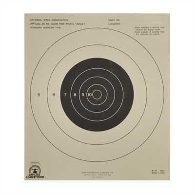 National Target B 16 25 Yard Special Slow Fire Target B 16 Targets Per 100 in USA Specification