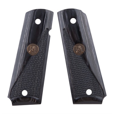 Pachmayr Renegade Wood Laminate Grips 1911 Full Size Half Charcoal Checkered