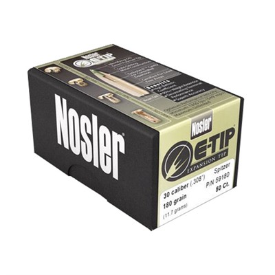 Nosler E Tip Lead Free Bullets 30 Caliber (0.308") 150gr Round Nose 50/Box
