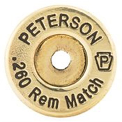 Peterson Cartridge 260 Remington Brass - 260 Remington Large Primer Brass 50/Box