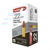 AGUILA - INTERCEPTOR COPPER PLATED HOLLOW POINT 22LR AMMO