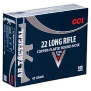 CCI - 22 LR 40GR TACTICAL CPRN AMMUNITION CCI - 22 LR 40GR TACTICAL CPRN AMMUNITION