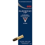 CCI - SUB-SONIC HP AMMO 22 LONG RIFLE 40GR LEAD HOLLOW POINT CCI - SUB-SONIC HP AMMO 22 LONG RIFLE 40GR LEAD HOLLOW POINT