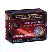 FEDERAL - Federal Hydra-Shok Deep 9mm JHP 135gr 20bx FEDERAL - Federal Hydra-Shok Deep 9mm JHP 135gr 20bx