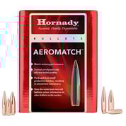 HORNADY - AEROMATCH 6MM/243 CAL .243” HOLLOW POINT BOAT TAIL RIFLE BULLETS