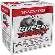 WINCHESTER - SUPER TARGET 20 GAUGE 2-3/4" #7.5 SHOTGUN AMMO WINCHESTER - SUPER TARGET 20 GAUGE 2-3/4" #7.5 SHOTGUN AMMO