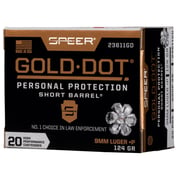 SPEER - GOLD DOT PERSONAL PROTECTION 9MM LUGER +P HANDGUN AMMO SPEER - GOLD DOT PERSONAL PROTECTION 9MM LUGER +P HANDGUN AMMO