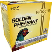 FIOCCHI AMMUNITION - GOLDEN PHEASANT 28 GAUGE 3" #6 SHOT SHOTGUN AMMO FIOCCHI AMMUNITION - GOLDEN PHEASANT 28 GAUGE 3" #6 SHOT SHOTGUN AMMO