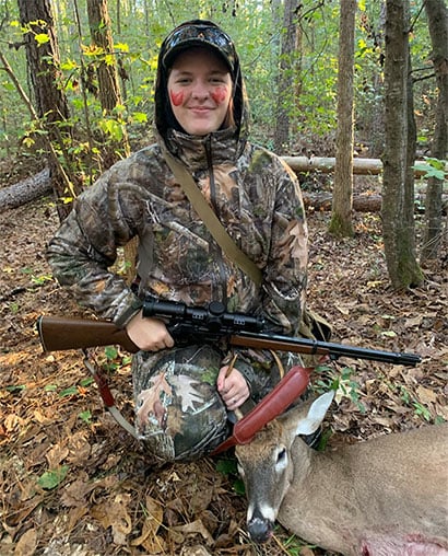 Emi, "The 35" and the deer.